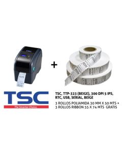 PRINTER TSC TTP-323 + 3R POLIAMIDA + 3 R RIBBON
